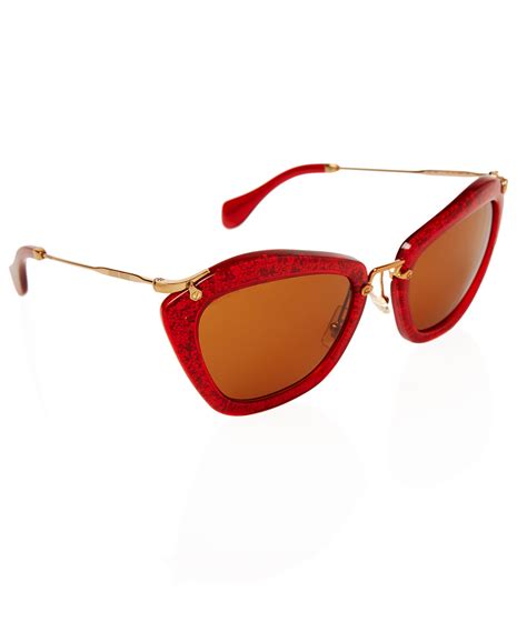 miu miu smu10n noir glitter sunglasses|Rare Miu Miu SMU10N in Red Glitter .